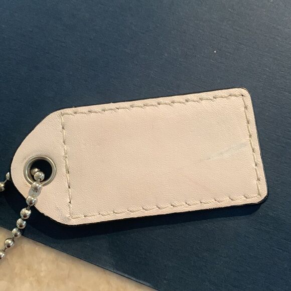 COACH Blue and White Leather Keychain - Picture 3 of 3